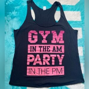 Corner Shop “Gym In The AM, Party In The PM” Athletic Tank Top Sz M